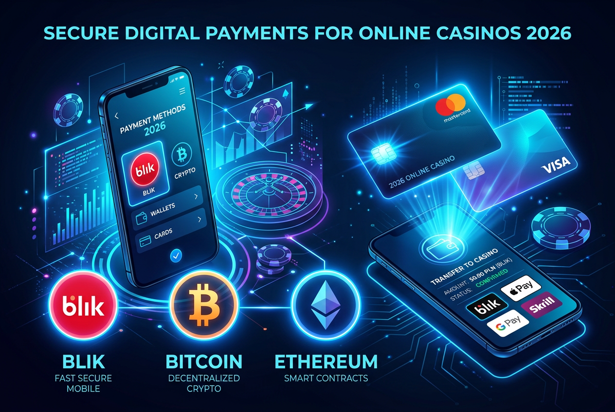 Metody płatności w kasynach 2026: BLIK, Bitcoin i portfele elektroniczne